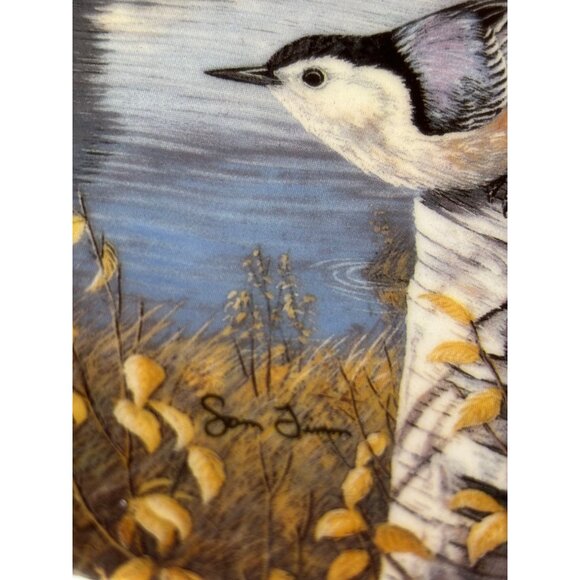 Knowles "Nuthatches in Fall" Collectors Plate Plate only 8.5" by Sam Timm - Picture 4 of 5